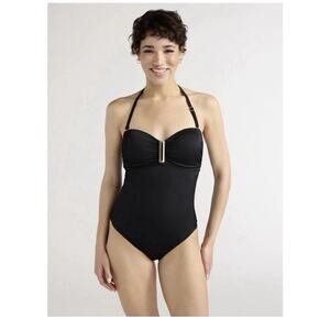 Sofia Women's Margie One Piece Swimsuit, Size XS 0-2 Black NWT